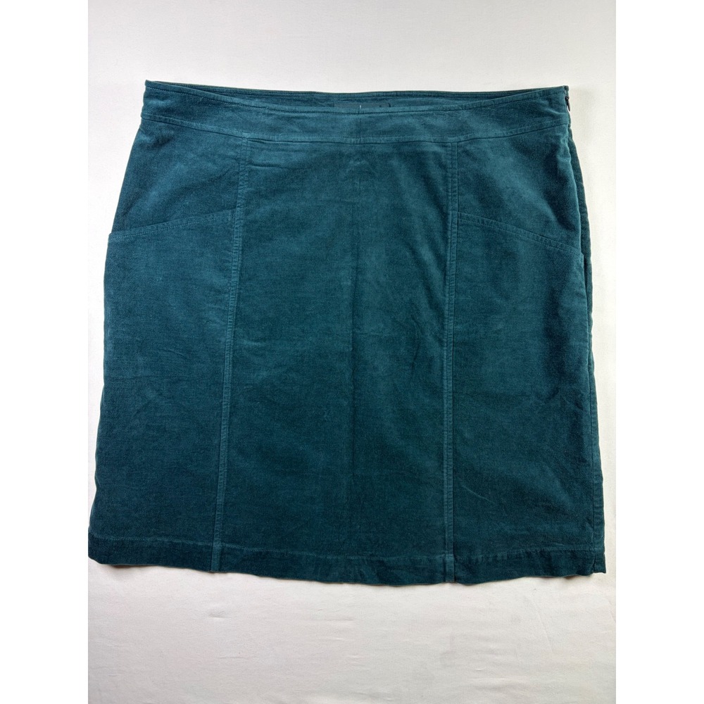 Seasalt Cornwall Wave Worn Corduroy Mini Skirt Teal Academia Fall Women 14